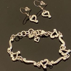 Brighton heart bracelet and matching earrings